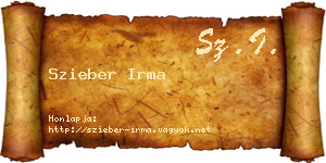 Szieber Irma névjegykártya